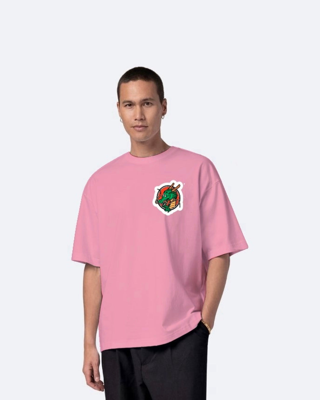 Dragon Goku Pink Urban Oversized T-Shirt for Men