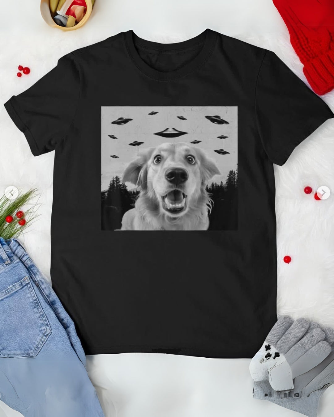 UFO Pup Unisex Exclusive Oversized Tee - Black