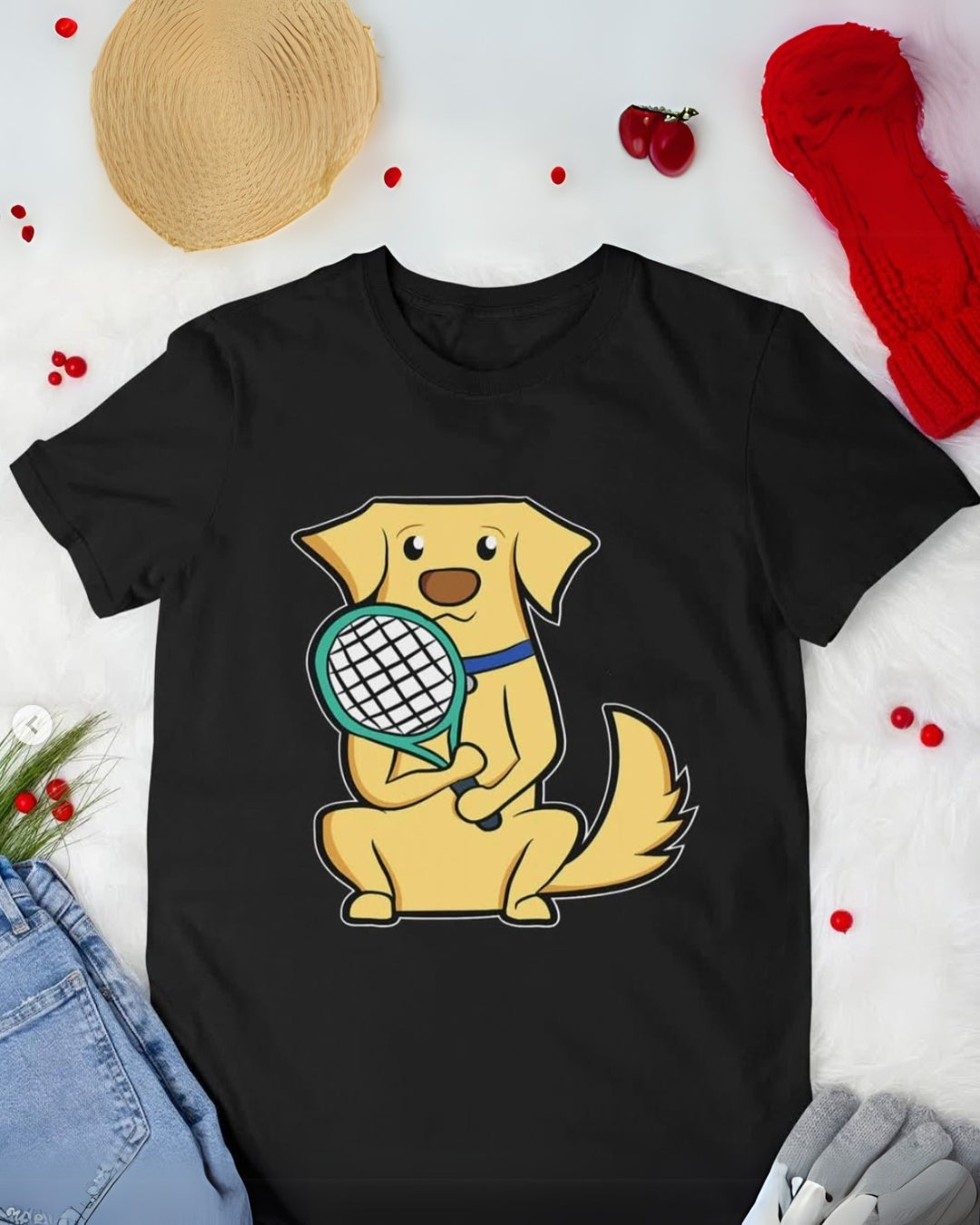 Tennis Pup Unisex Exclusive Oversized Tee - Black