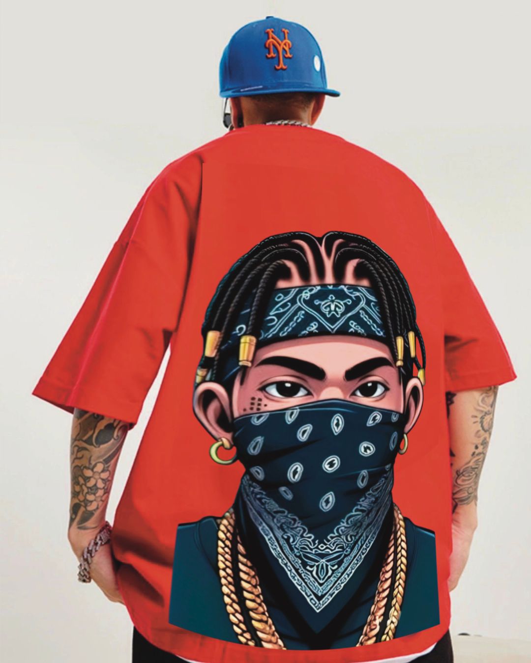 Daddy Mask Unisex Exclusive Oversized Tee -Red