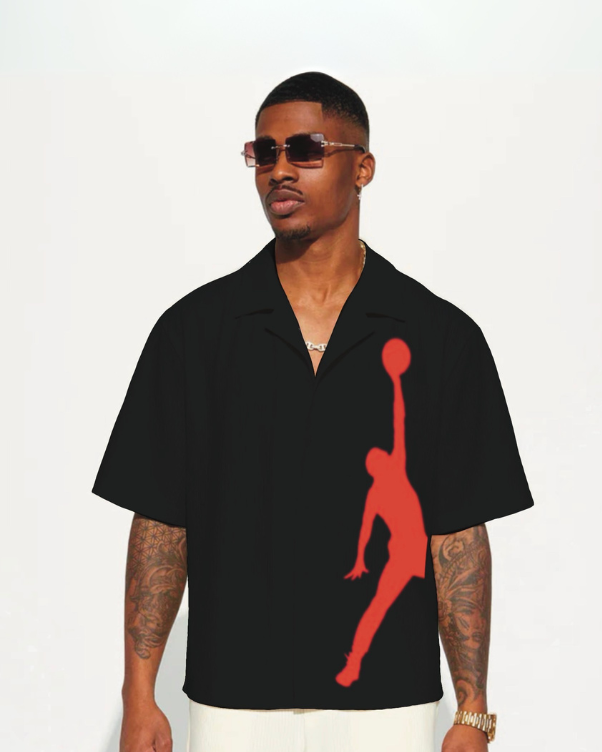 Up-Hand Basketball Half Sleeves Oversized Knitted Shirt