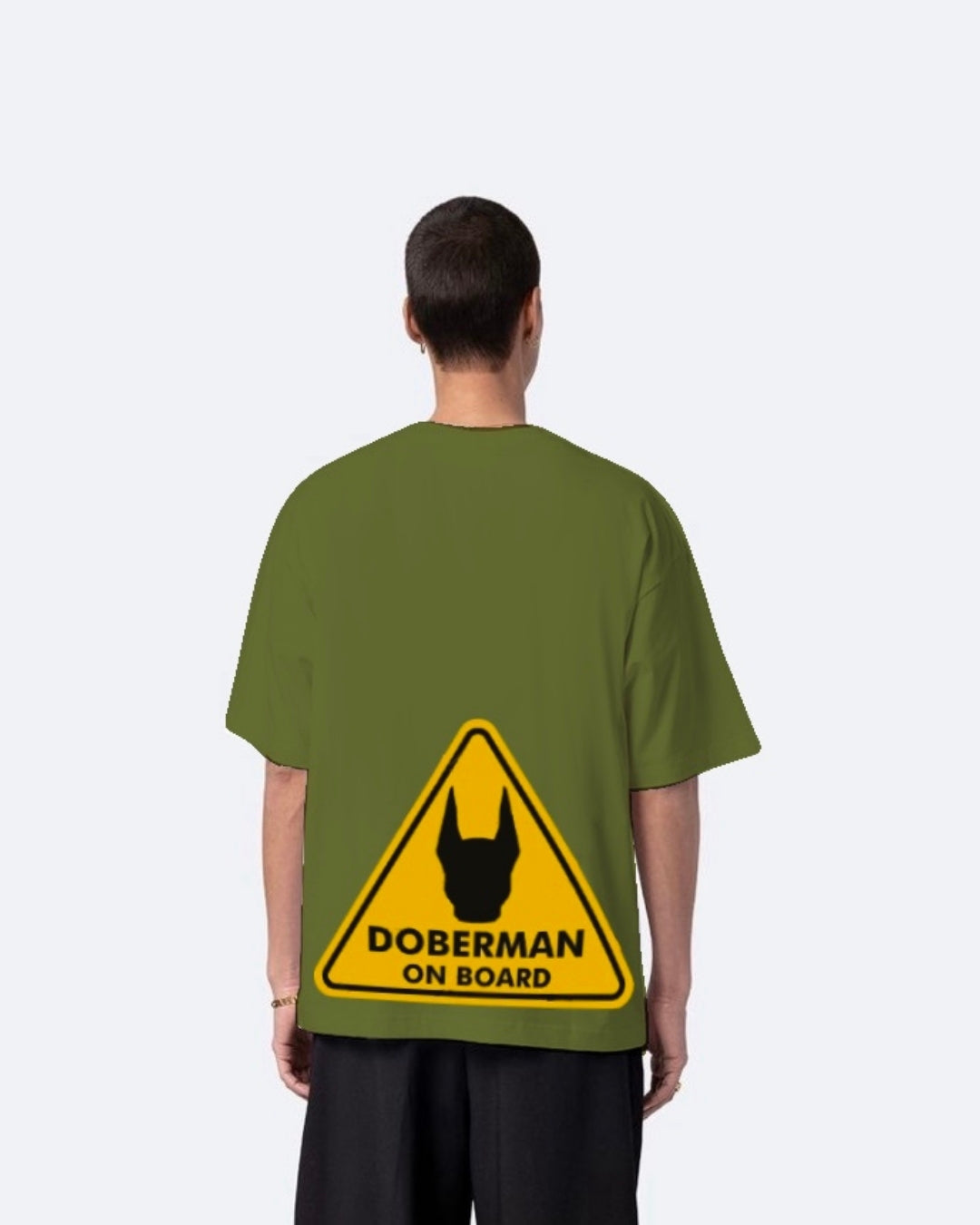 Doberman Olive Urban Oversized T-Shirt for Men