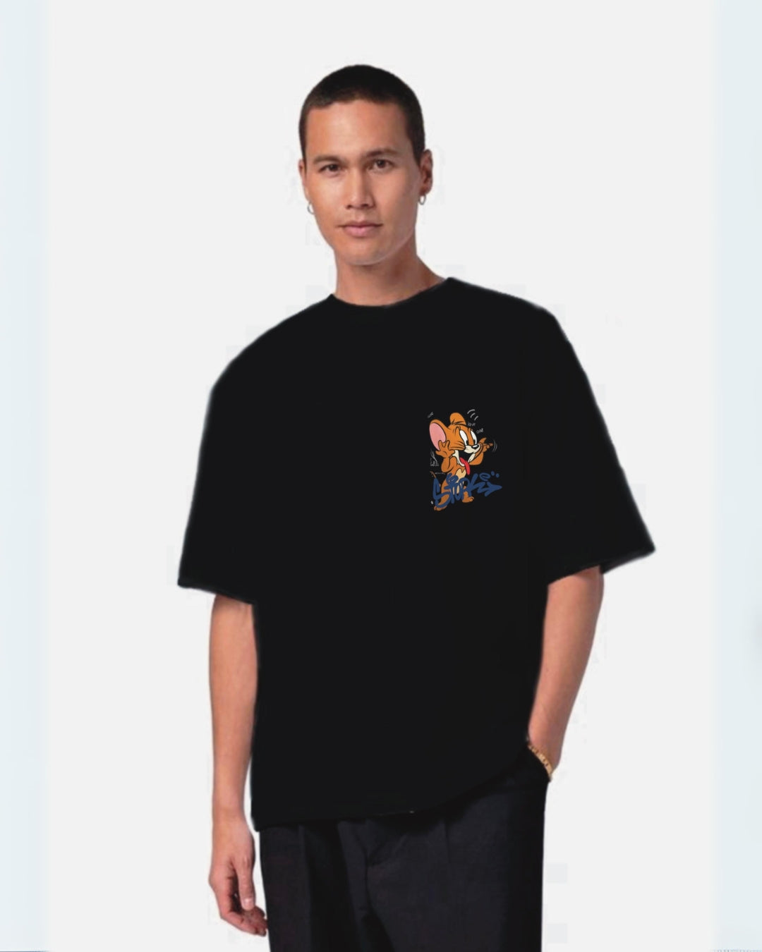 Jerry Black Urban Oversized T-Shirt for Men