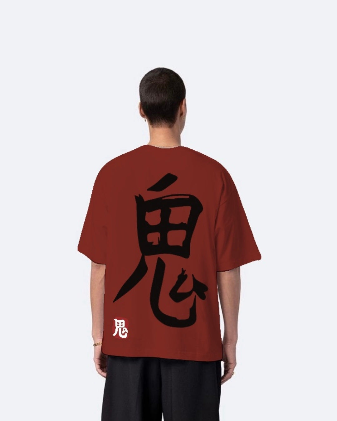 Mysterious Gurl Red Urban Oversized T-Shirt for Men