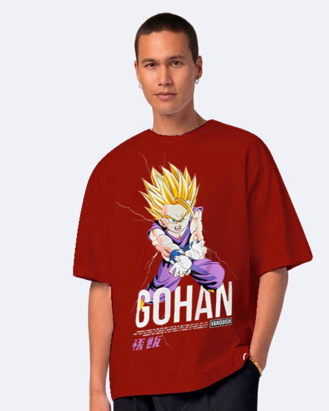Gohan Unisex Exclusive Oversized Tee - Red