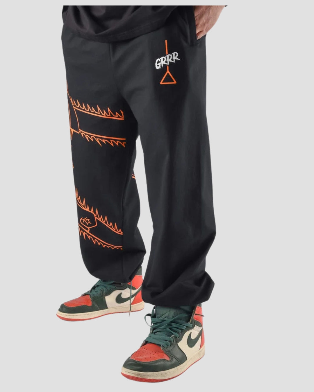 Men's Designer Black Cotton Pant - Chain Reaper(*)