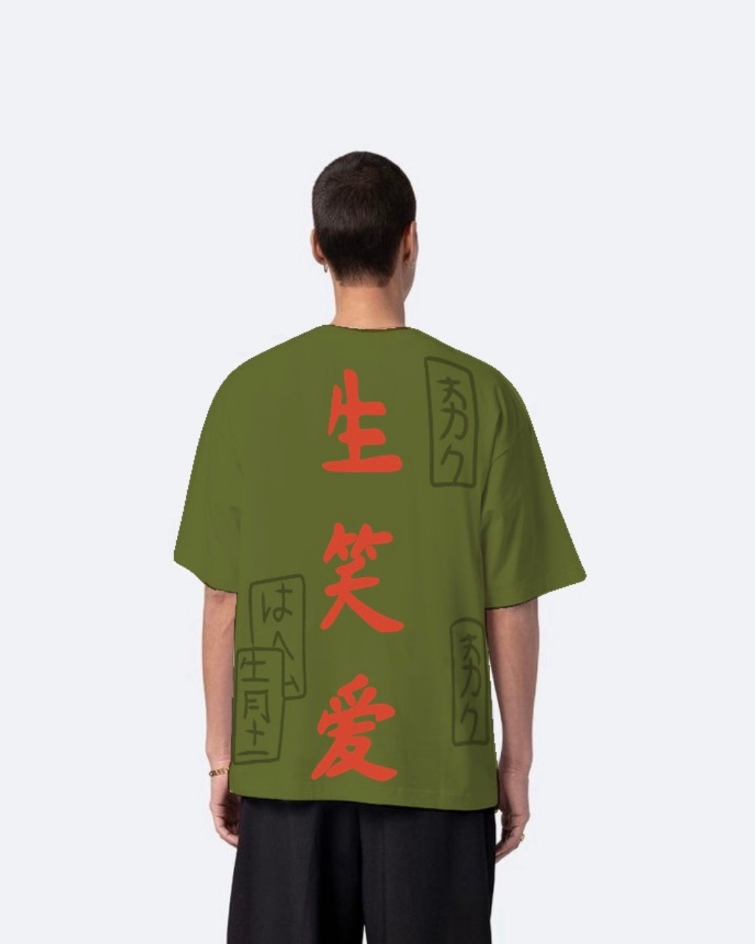 Robot Olive Urban Oversized T-Shirt for Men