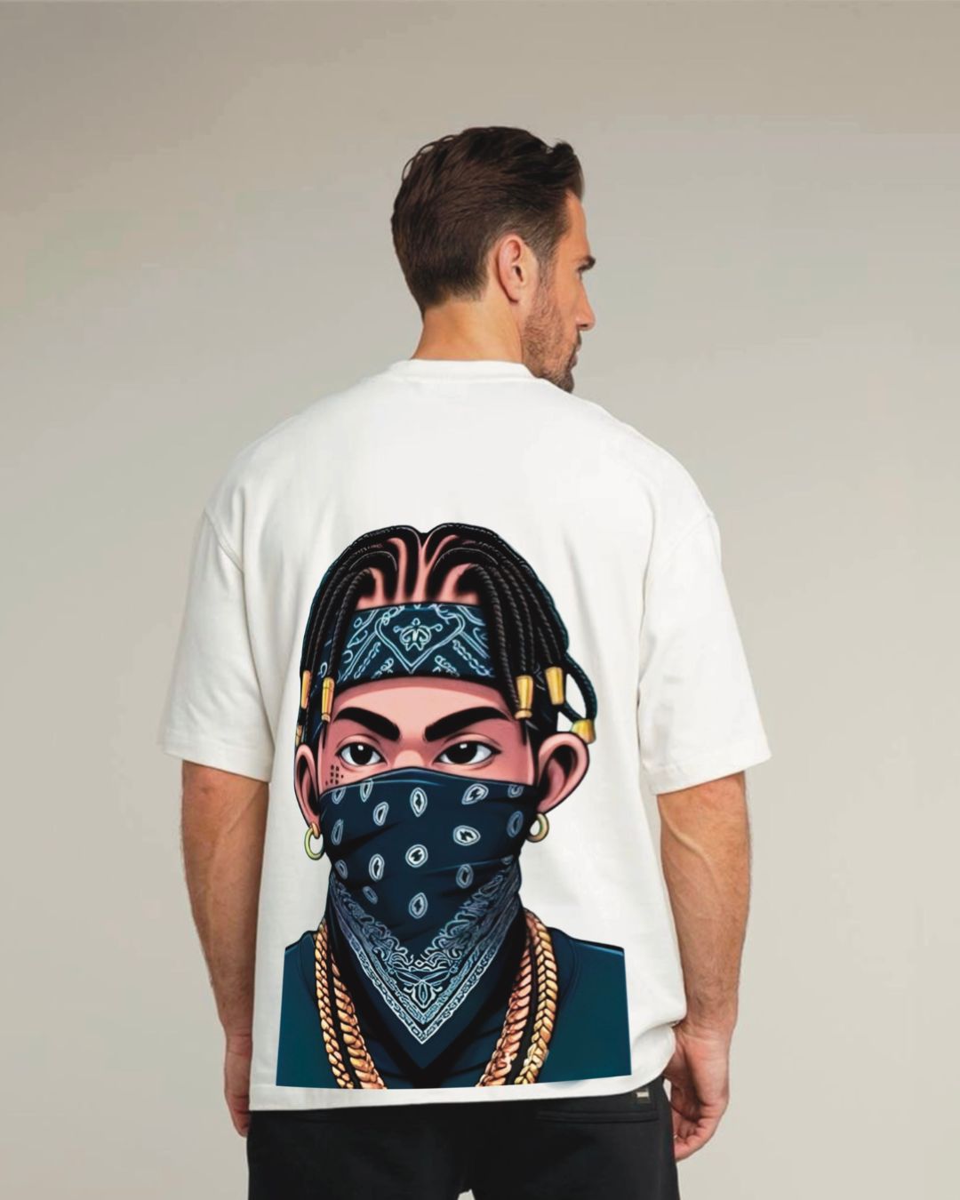 Daddy Mask Unisex Exclusive Oversized Tee - White