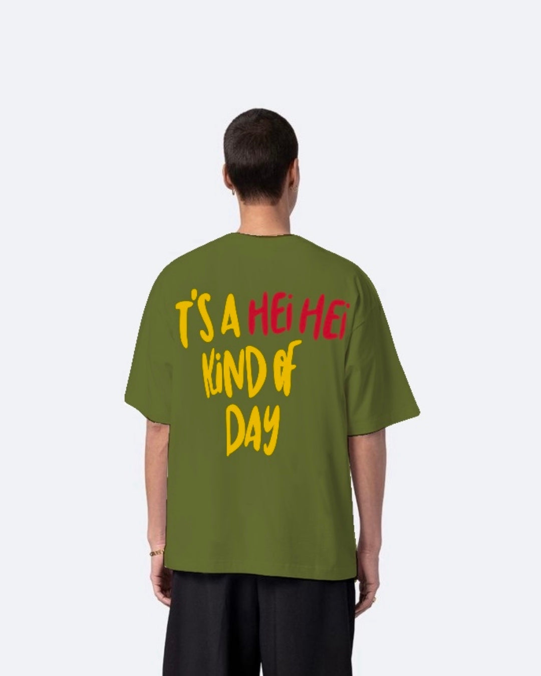Hen Olive Urban Oversized T-Shirt for Men