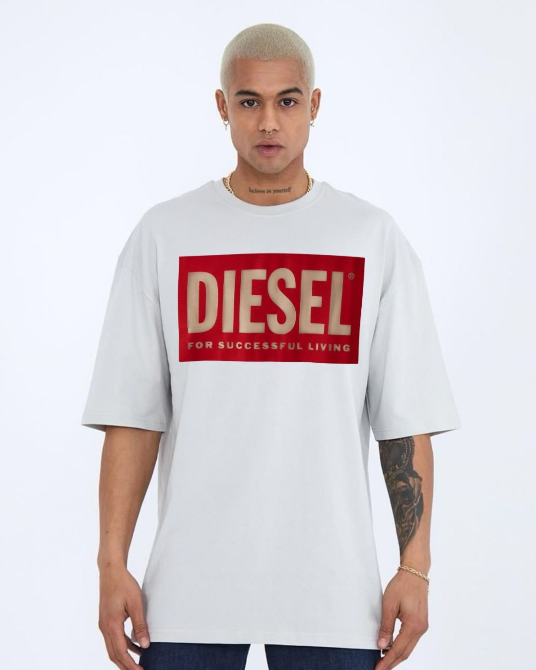 Classic Logo Unisex Exclusive Oversized Tee - White(*)