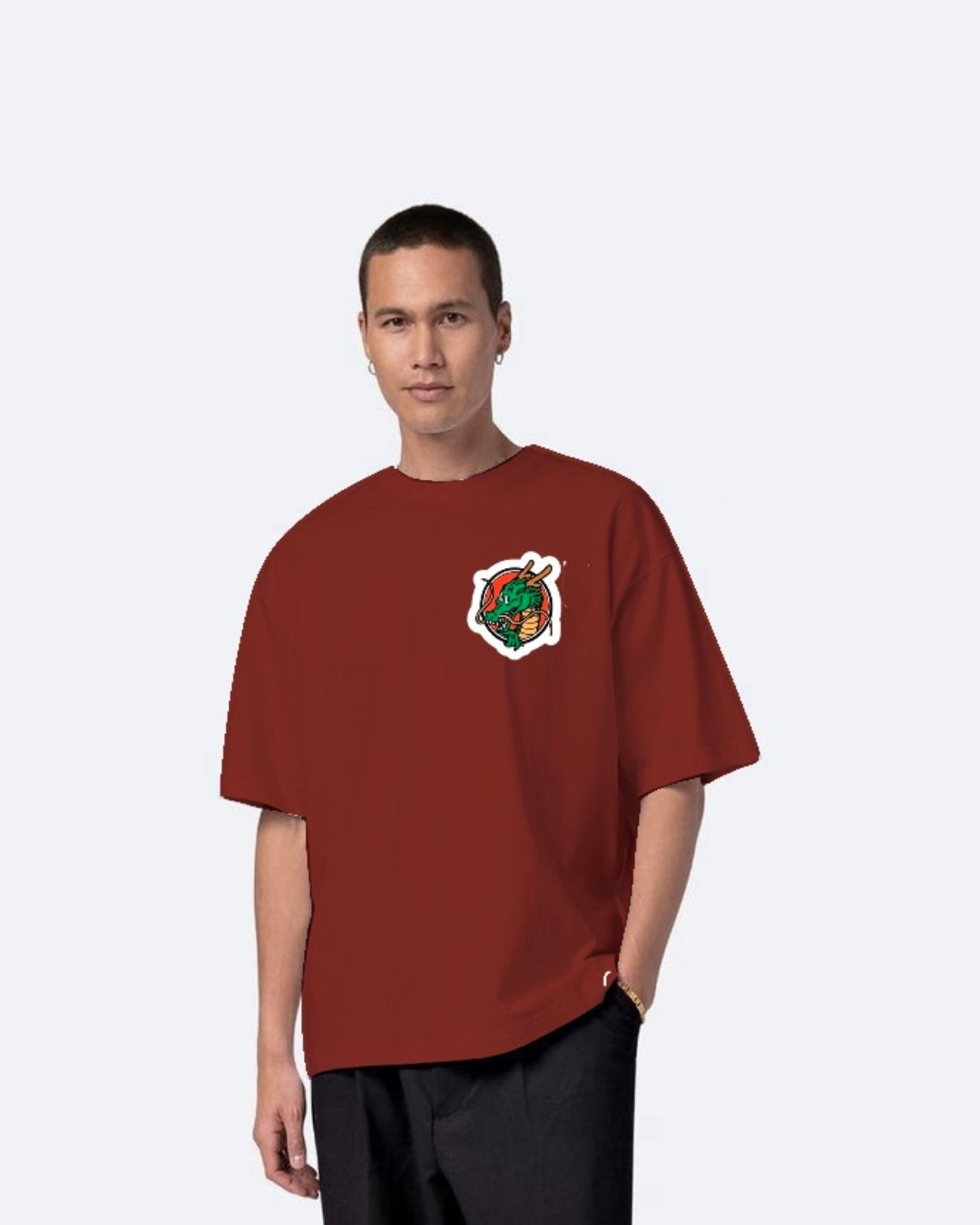 Dragon Goku Red Urban Oversized T-Shirt for Men