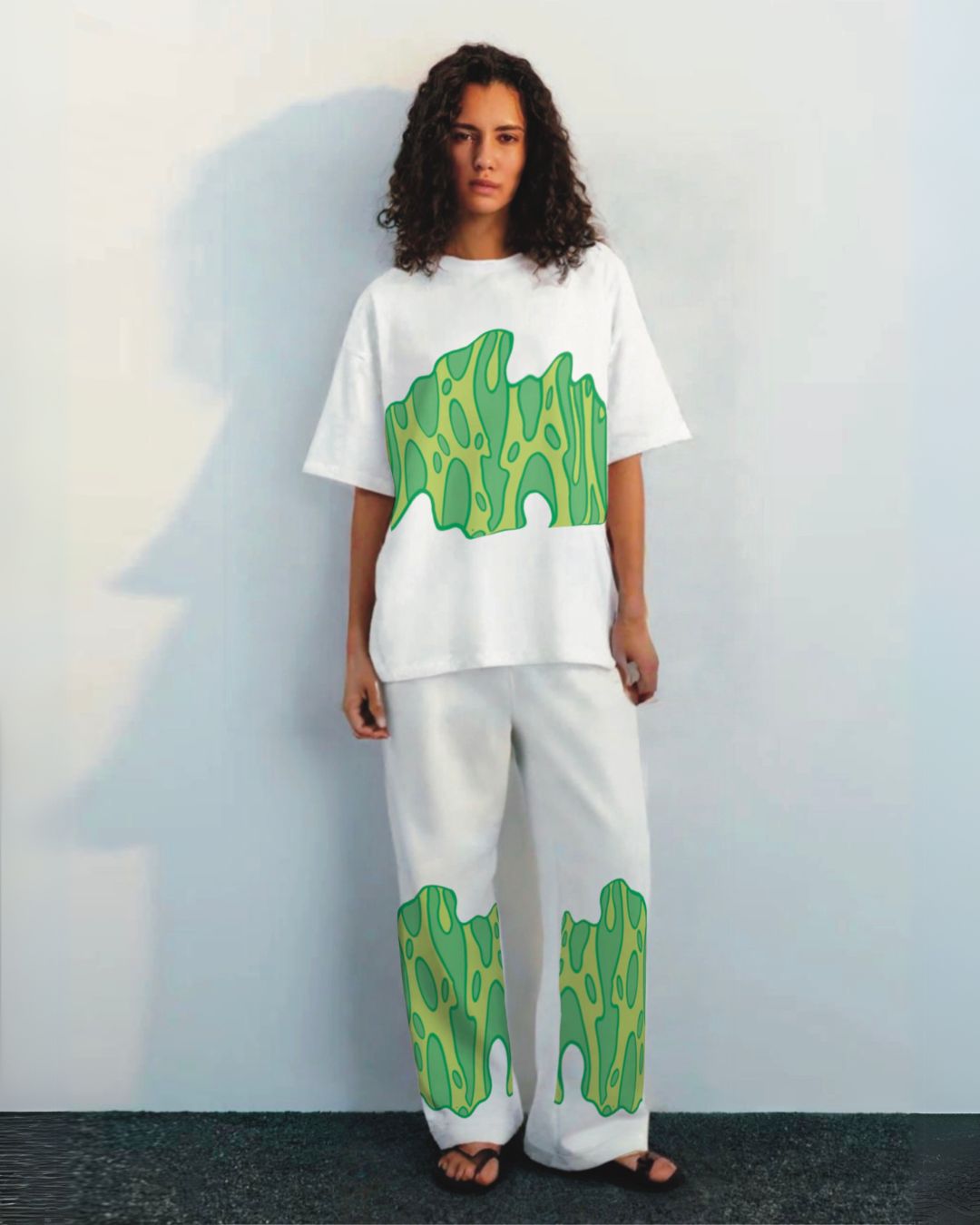 Women Green Fire cordset white and white(*)