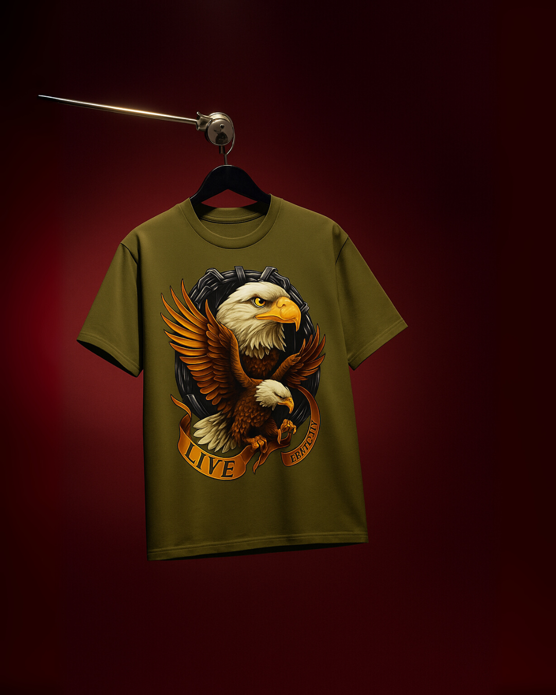 EAGLE FIRE (OLIVE), STAYCRAZY (OLIVE) TEE COMBO OF2(*)