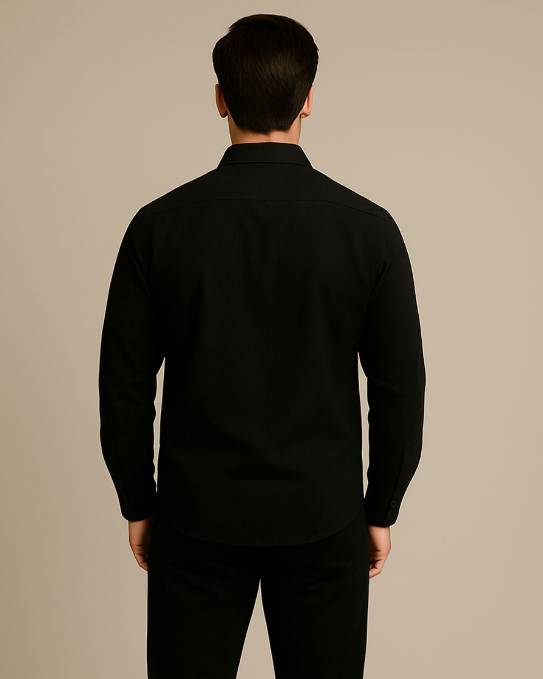 MEN'S LUXURY PARIS FULL SLEEVE BLACK SHIRT