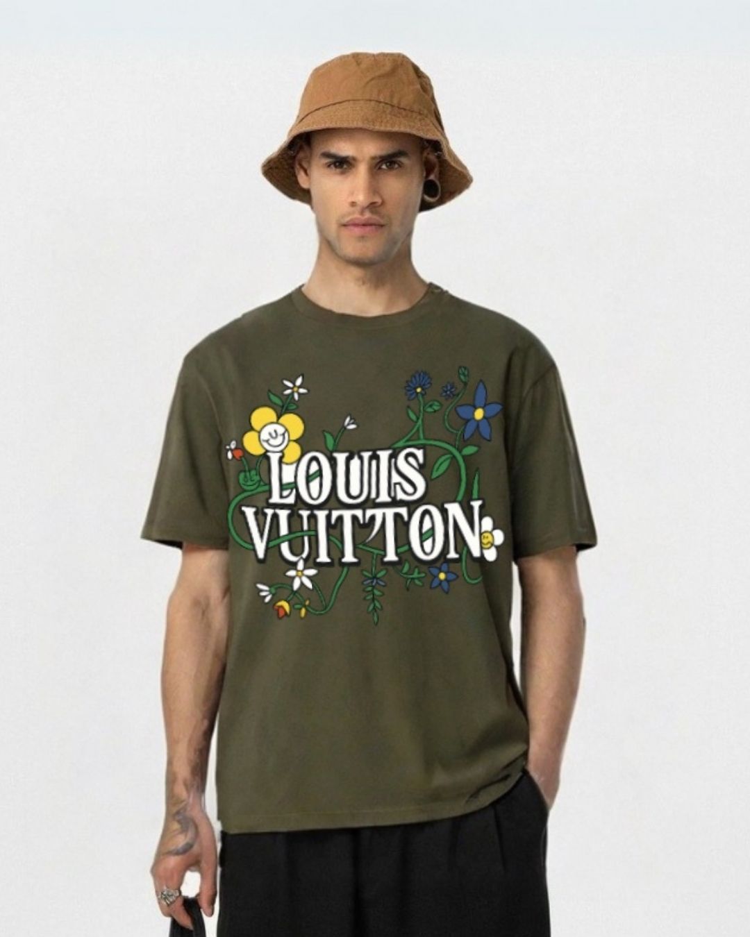 MEN'S LV BLOSSOM OVERSIZED TSHIRT (OLIVE)