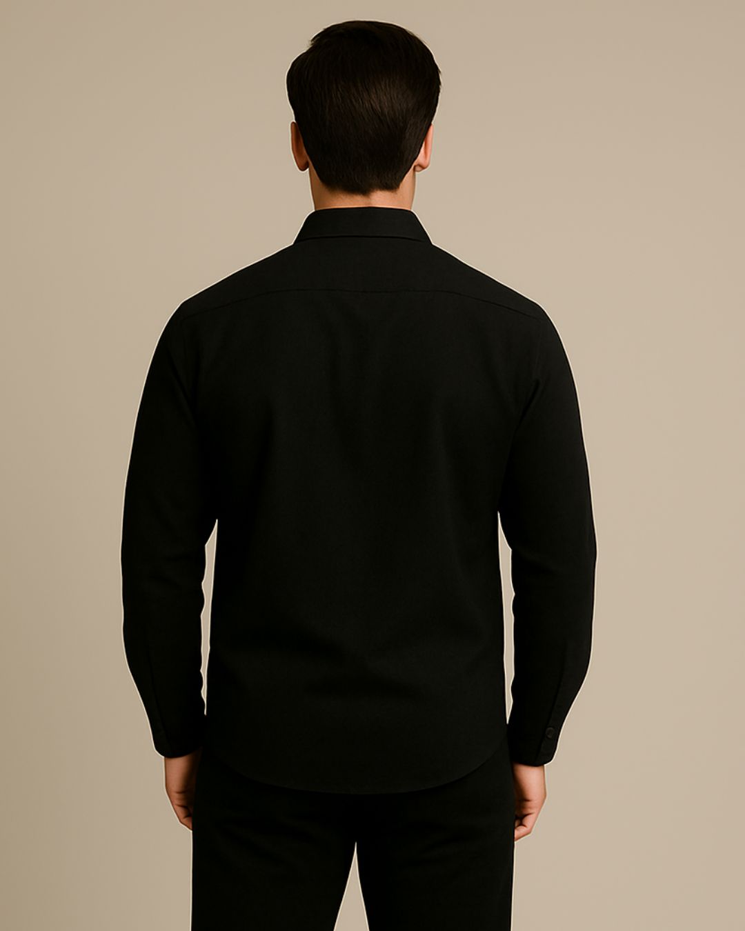 MEN'S MIDNIGHT LUXE FULL SLEEVE BLACK SHIRT