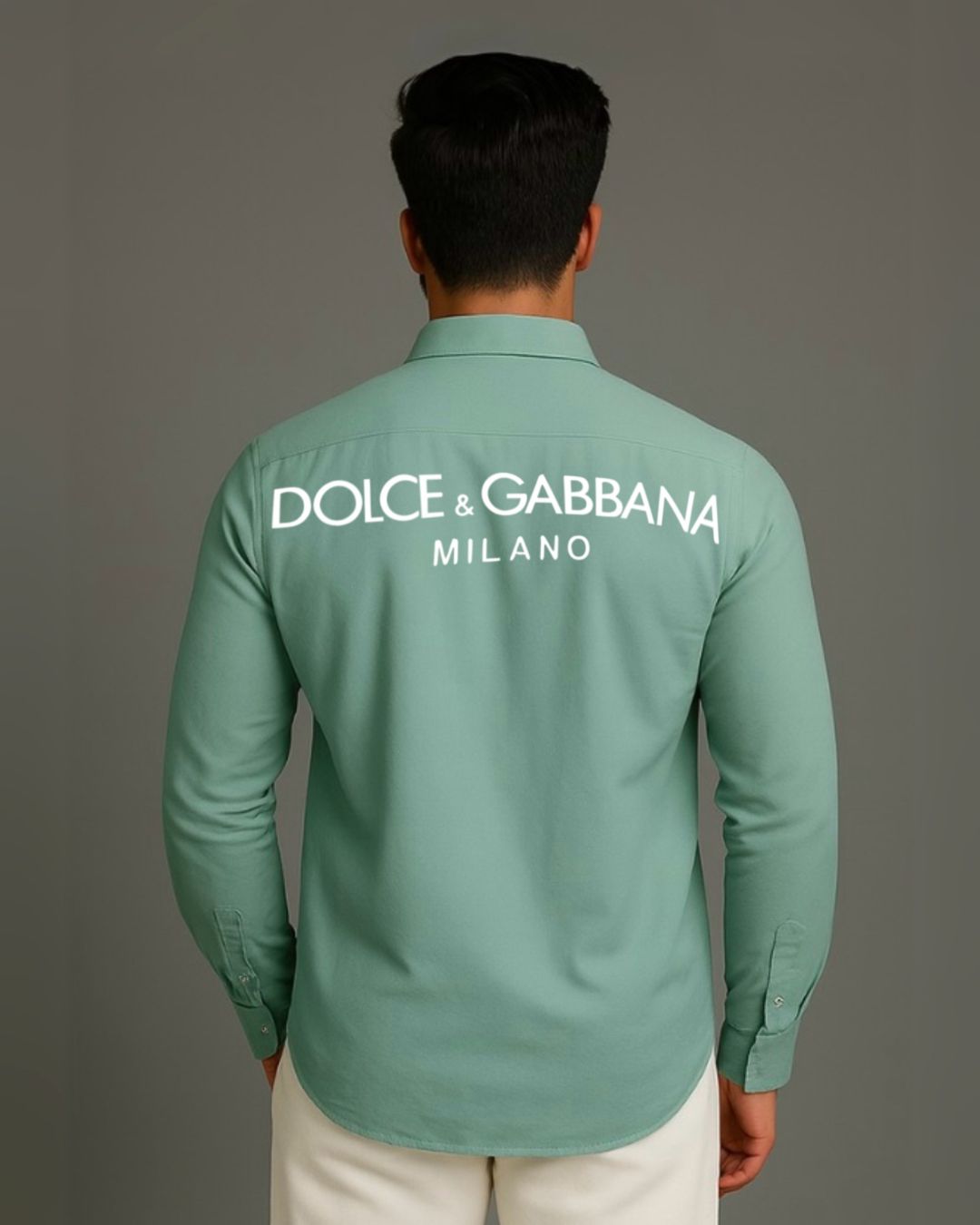MEN'S DG MILANO FULL SLEEVE GREEN SHIRT (*)