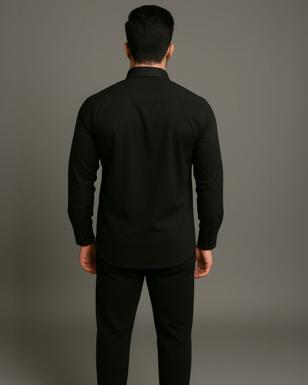 MEN'S DIOR GRID FULL SLEEVE BLACK SHIRT
