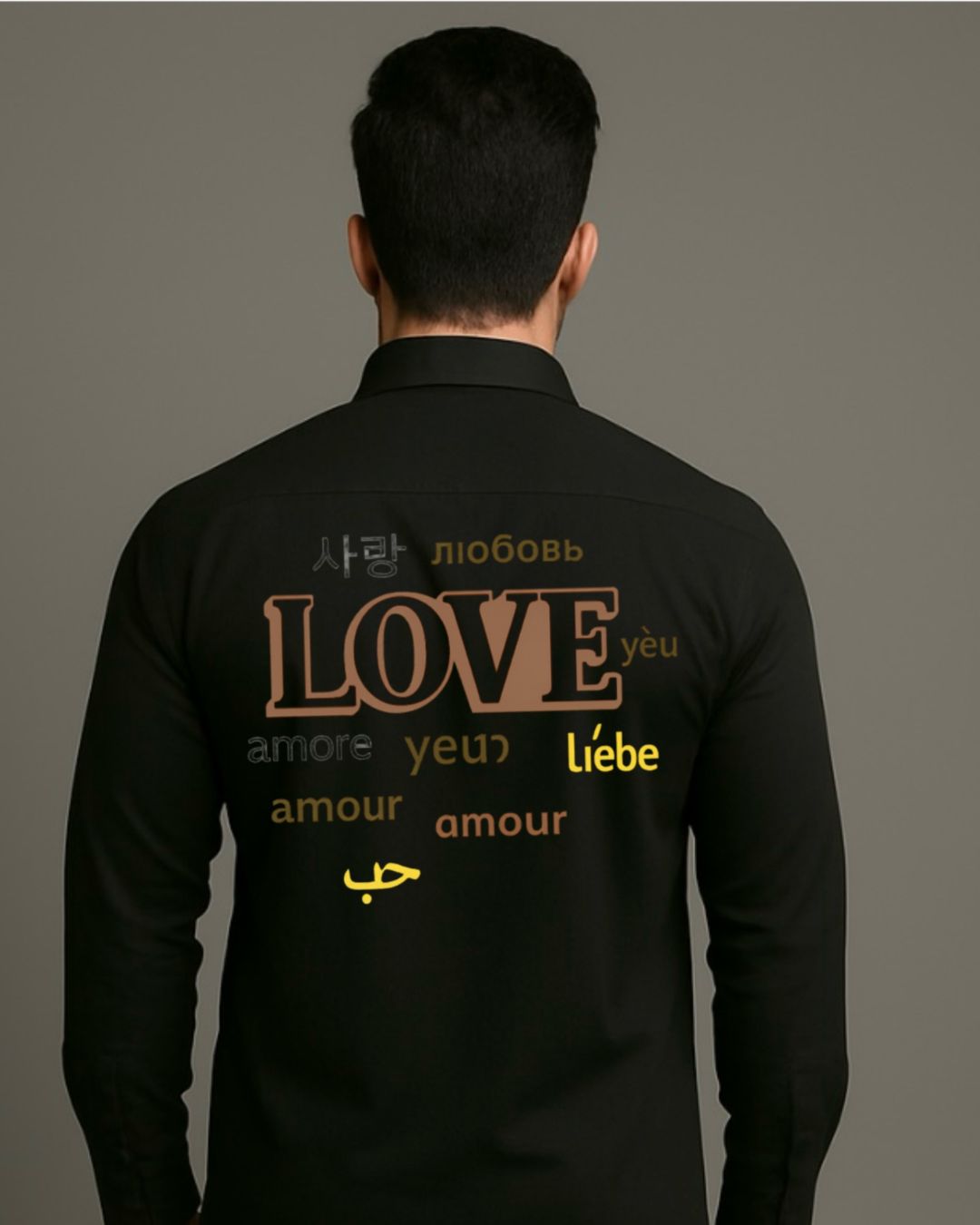 MEN'S SOUL LOVER FULL SLEEVE SHIRT BLACK