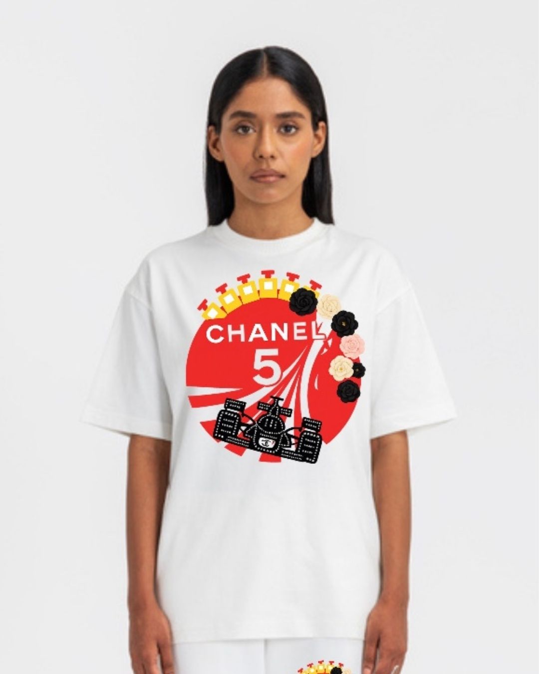 WO-MEN'S CHANEL OVERSIZED TSHIRT (WHITE)