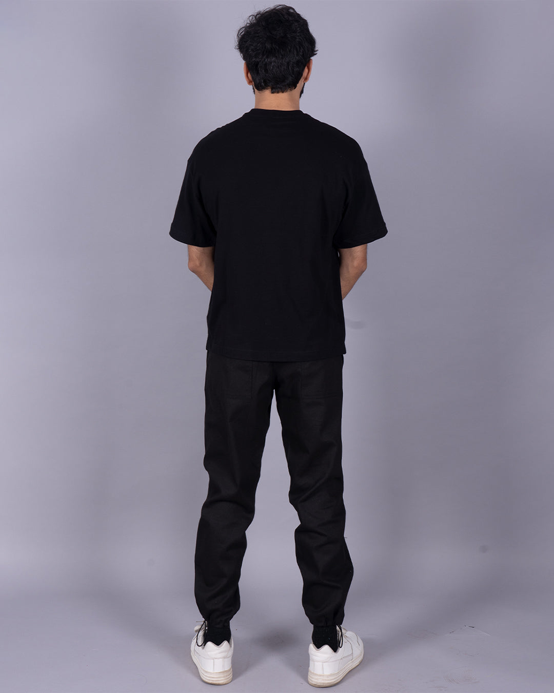 Men's Luffy Oversized Co-Ord Set - Black and Black