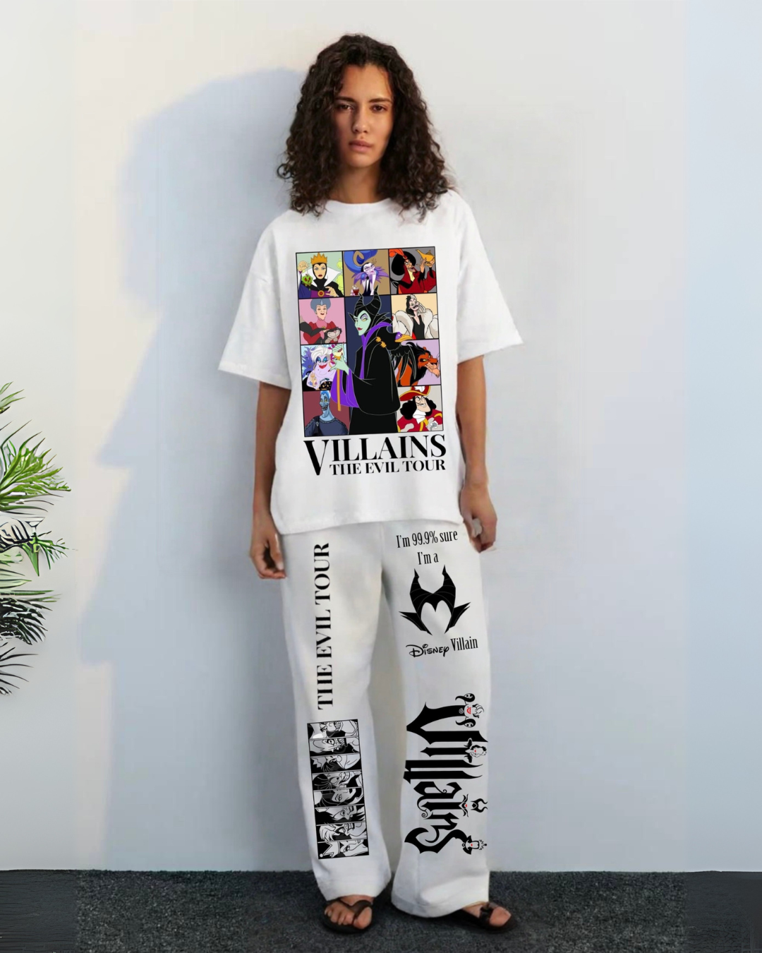 Women's evil icons cordset (white and white)