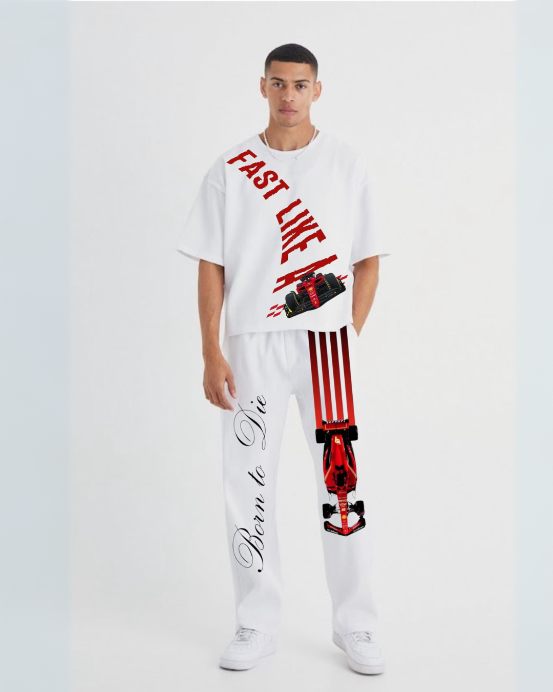 First born men's cordset (white-white)