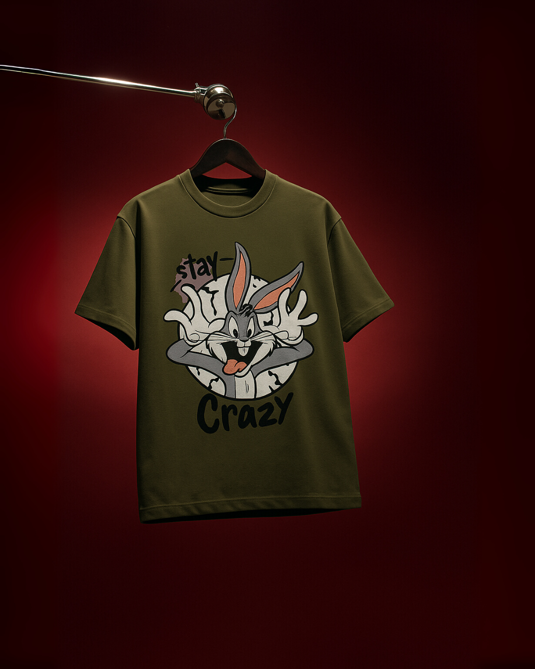 STAY CRAZY (OLIVE), MOSCHINO (PINK) TEE COMBO OF 2(*)
