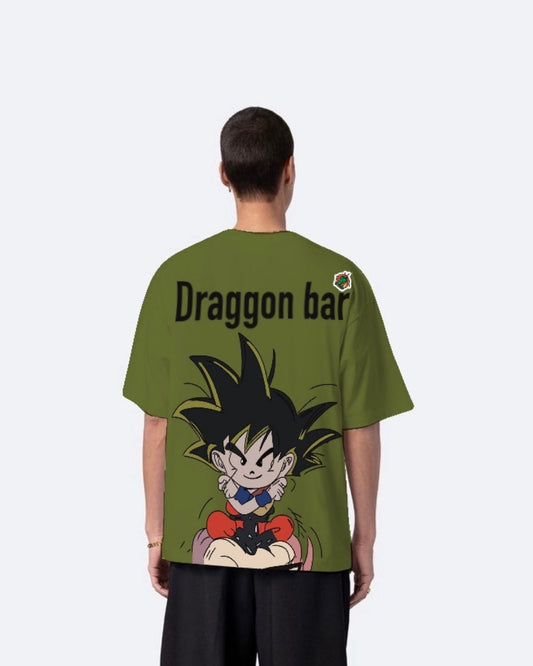 Dragon Goku Olive Urban Oversized T-Shirt for Men