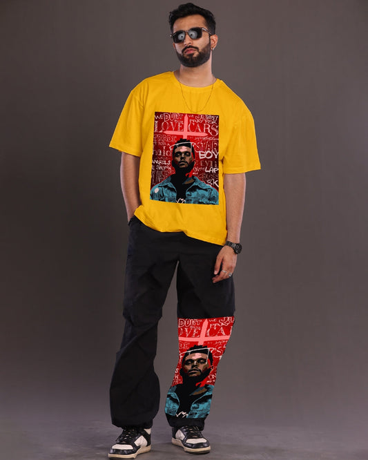 Men's The Weekend Starboy Oversized Co-Ord Set - Yellow and Black(*)