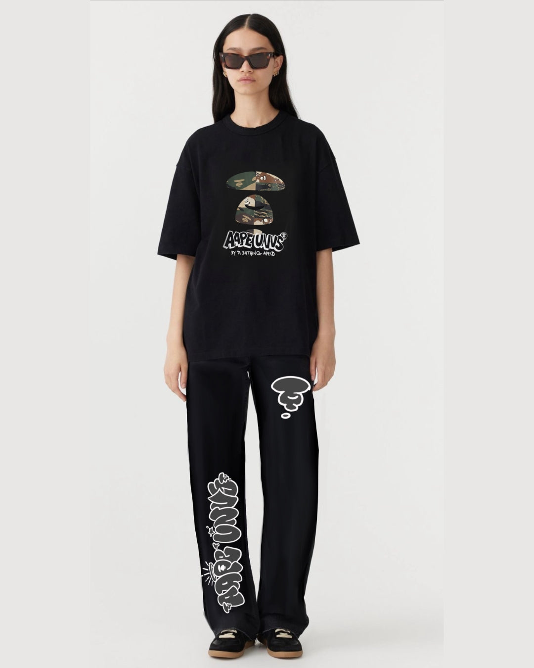 Women AAPE Oversized Cord Set - Black and Black(*)