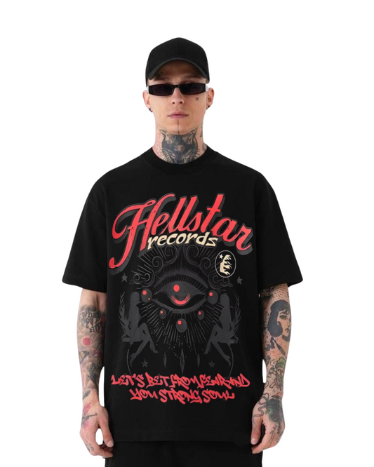 Hellstar Records Eye" Unisex Exclusive Oversized Tee - Black