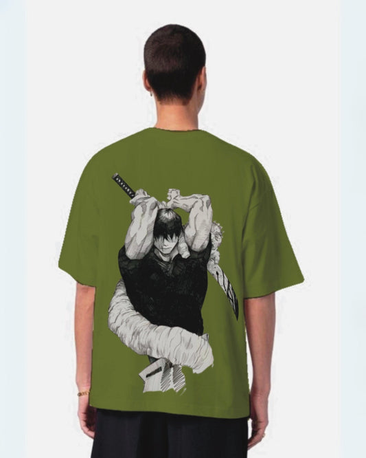 Toji Katana Olive Urban Oversized T-Shirt for Men