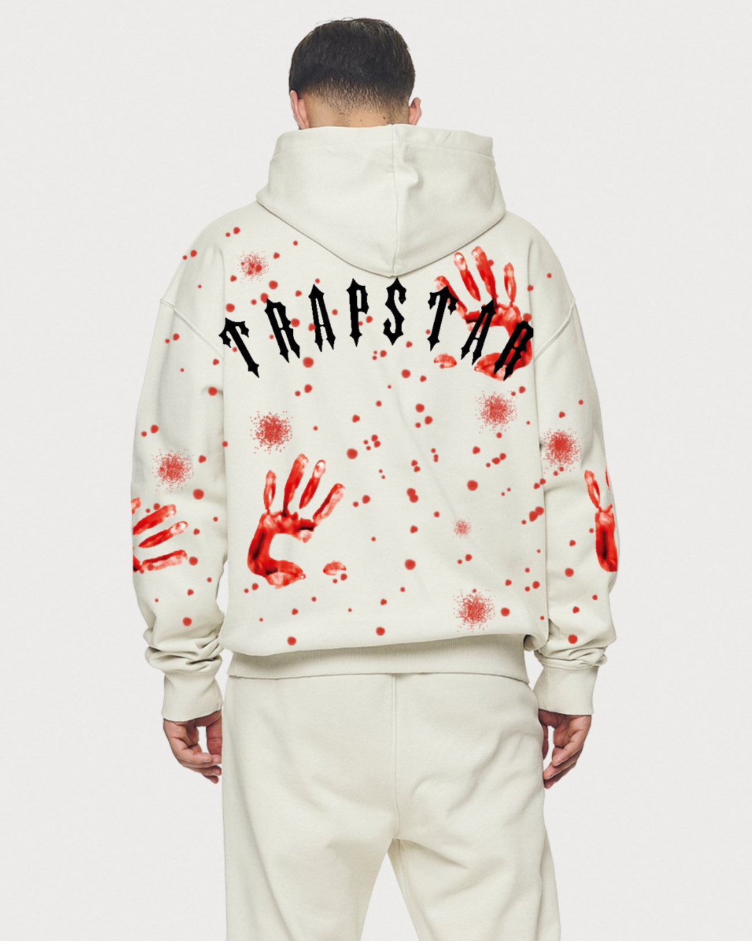 Unisex White Oversized Hoodie - Trap