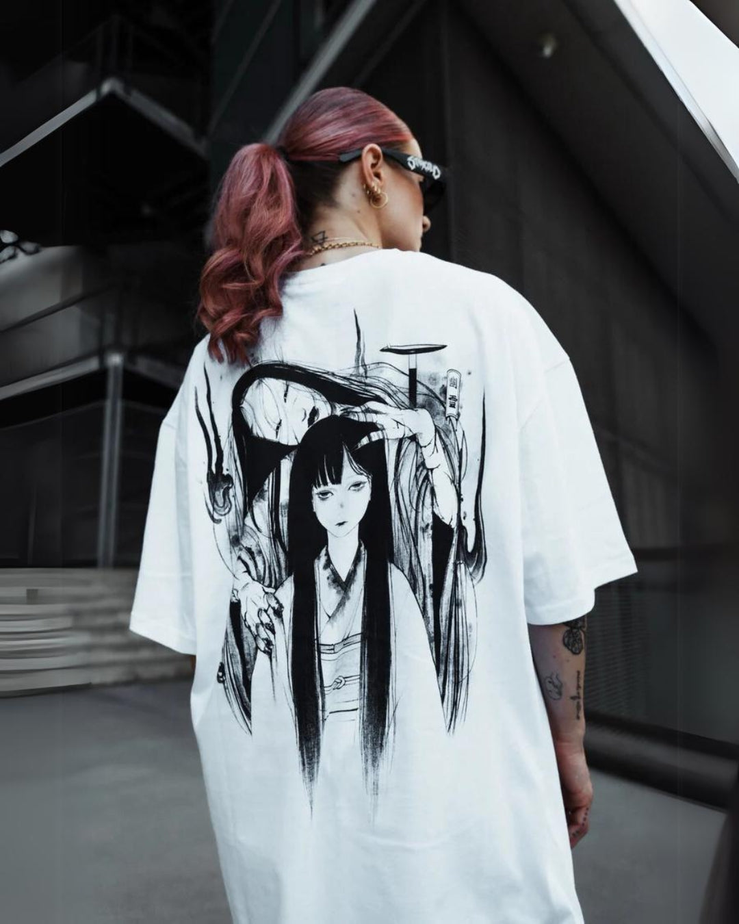 Gurl Shadow Unisex Exclusive Oversized Tee - White