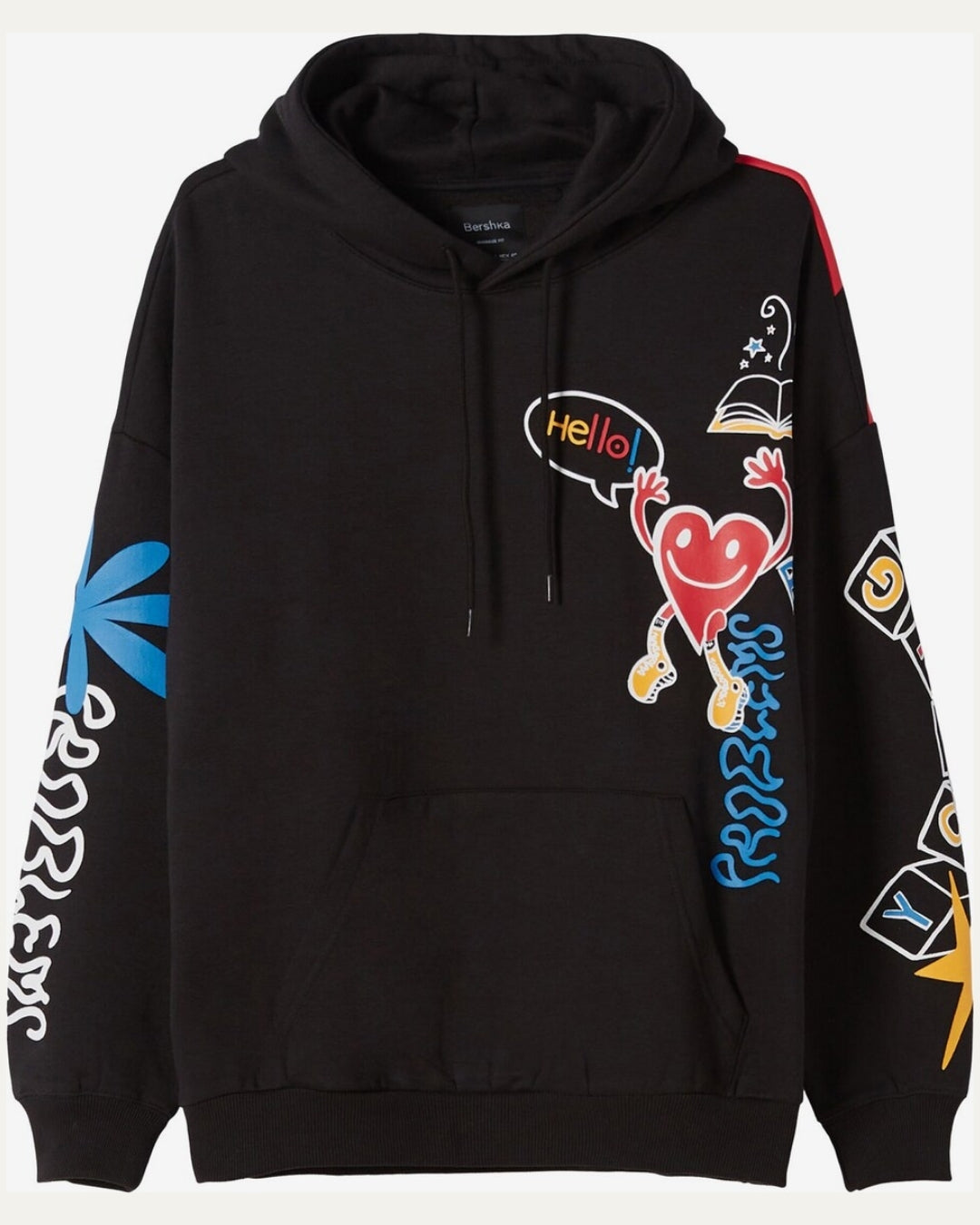 Unisex Black Oversized Hoodie - Young Heart