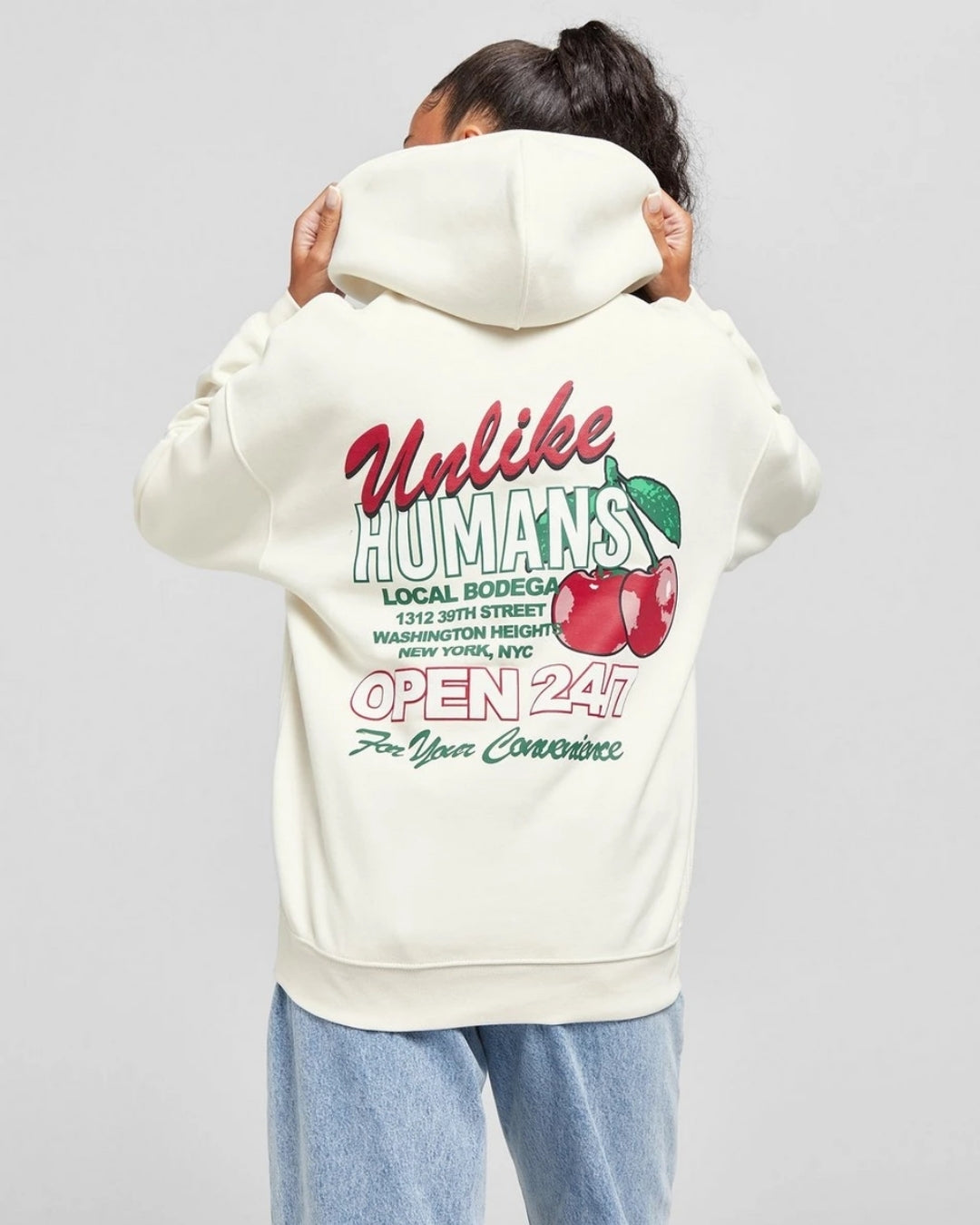 Unisex White Oversized Hoodie - Apple Design