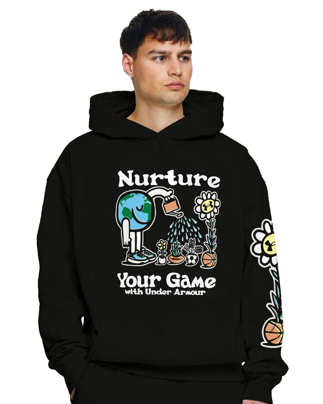 Unisex Black Oversized Hoodie - Nurture