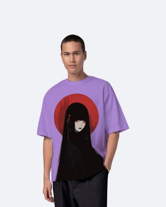 Mysterious Gurl Purple Urban Oversized T-Shirt for Men