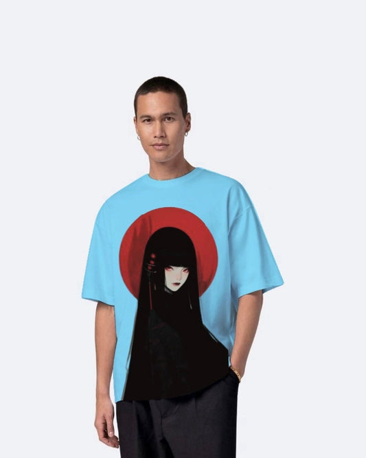 Mysterious Gurl Blue Urban Oversized T-Shirt for Men
