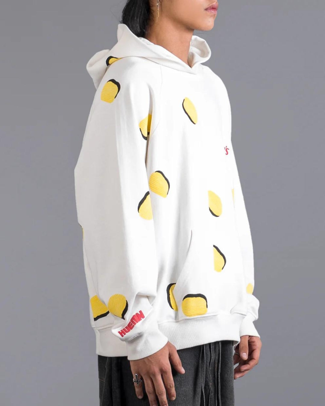 Unisex White Oversized Hoodie - Lays Design