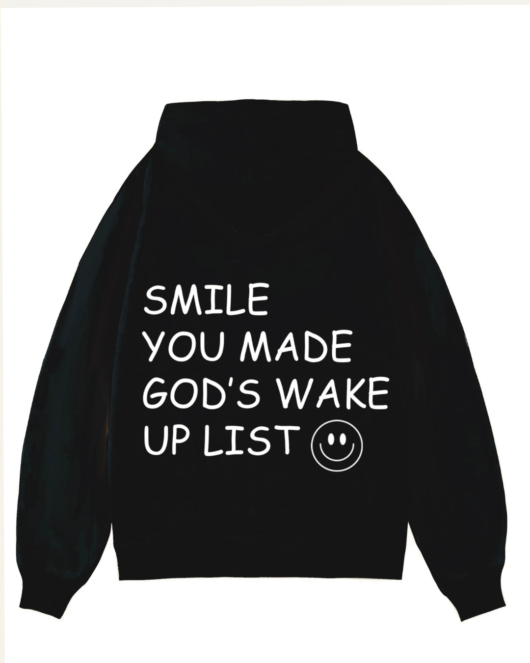 Unisex Black Oversized Hoodie - Smile