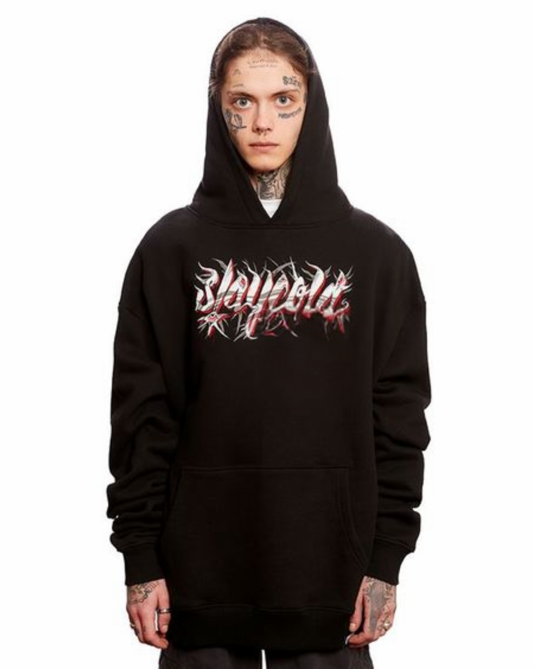 Unisex Black Oversized Hoodie - Vampire Girl