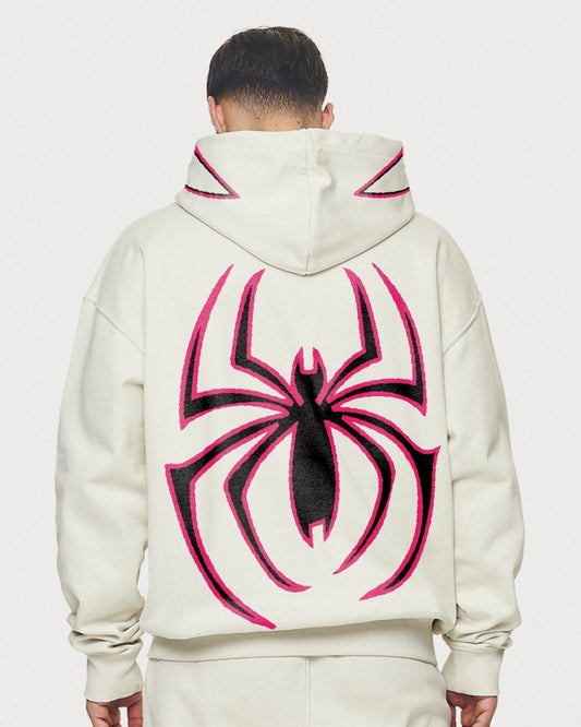 Unisex White Oversized Hoodie - Spider Edition