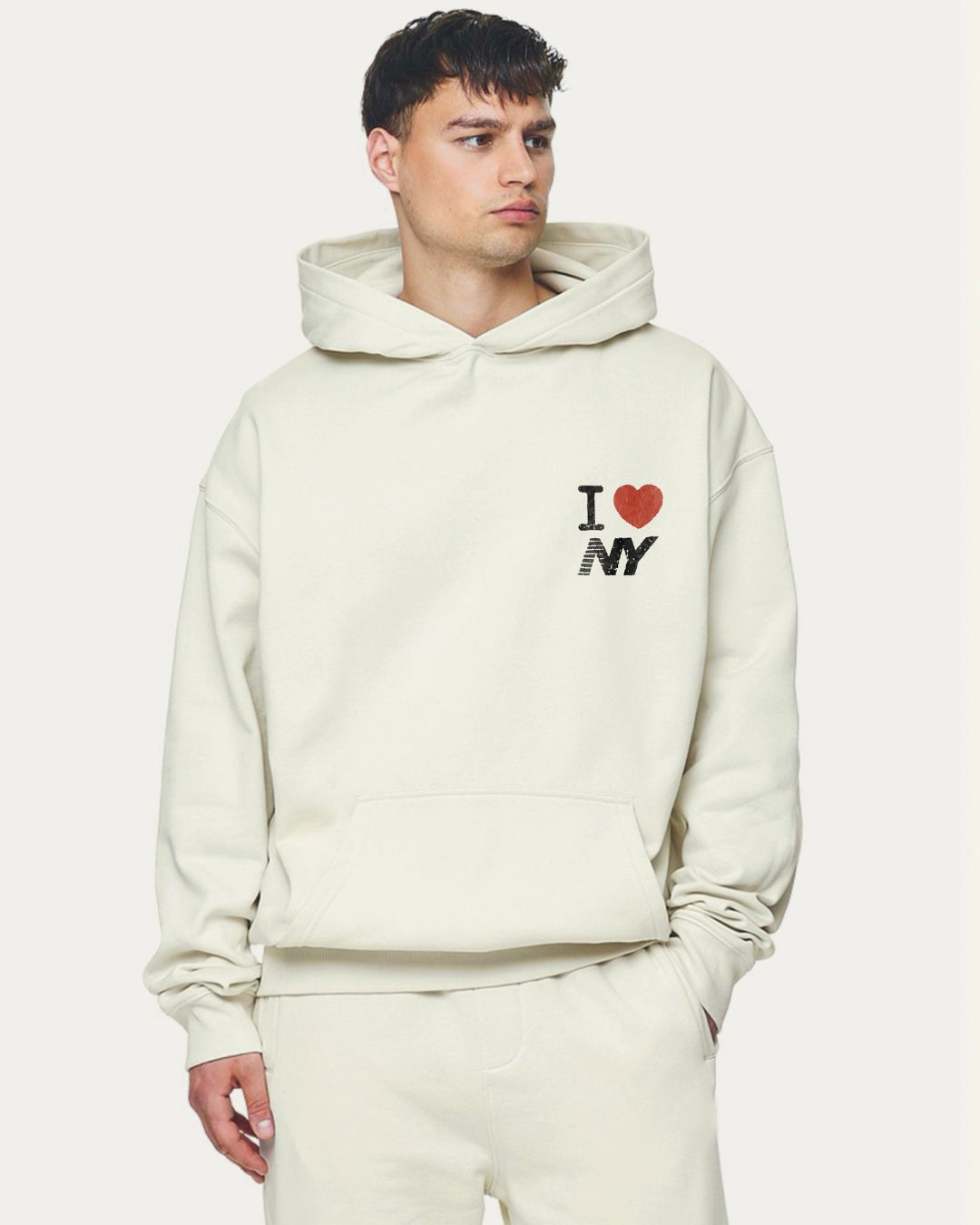 Unisex White Oversized Hoodie - NY