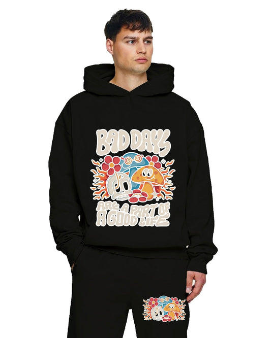 Unisex Black Oversized Hoodie - Bad Days