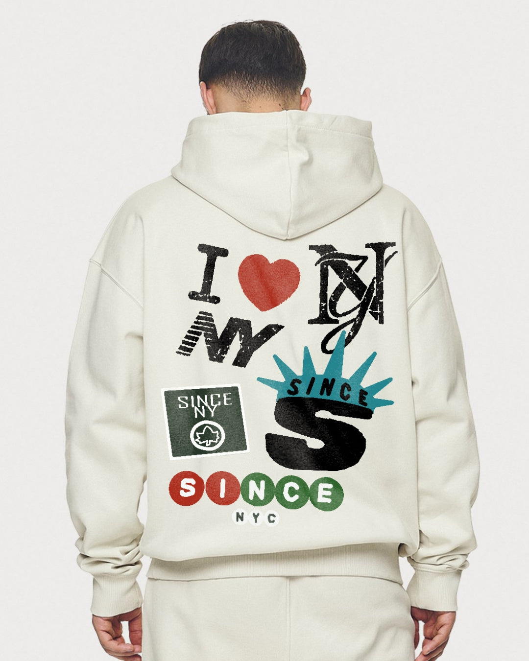 Unisex White Oversized Hoodie - NY