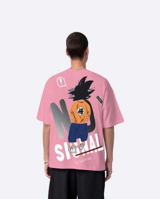 No Signal Design with Men's Pink Oversized T-Shirt