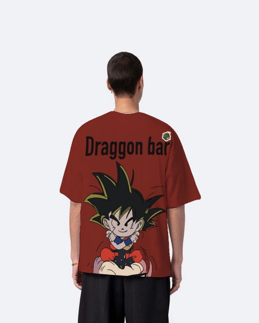 Dragon Goku Red Urban Oversized T-Shirt for Men