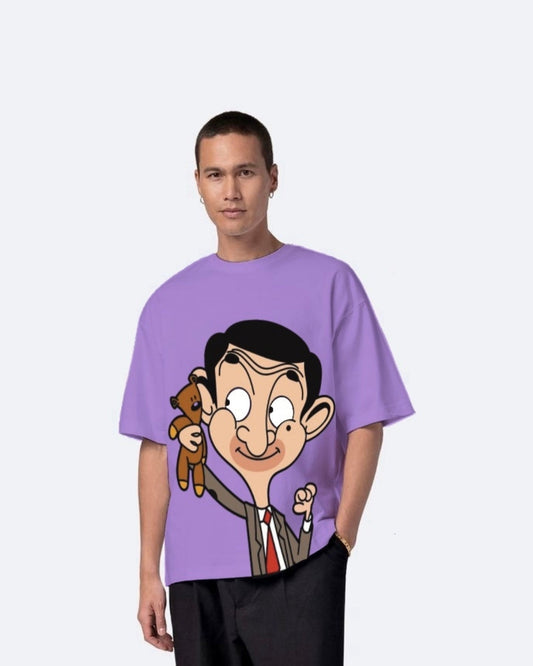 Mr Bean Purple Urban Oversized T-Shirt for Men